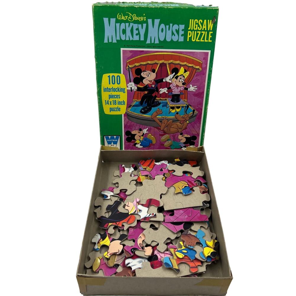 Vintage Walt Disney Mickey Mouse Whitman‎ Jigsaw Puzzle 100 Interlocking Pieces